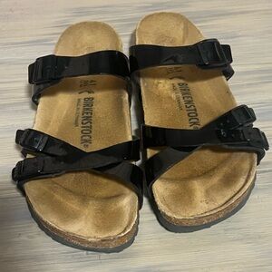 Birkenstock Franca patent Black Sandals